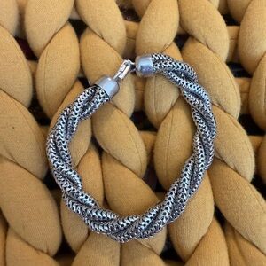 Elegant Silver Braided Bracelet